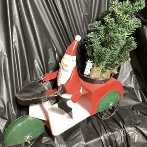 Santa on Scooter with Lighted Tree and timer