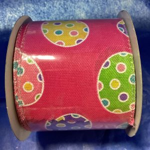 Eggs-cellent Easter Linen Wired Edge pink