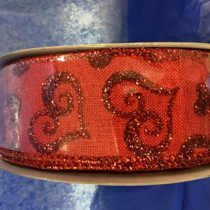 Linen Heart Swirls Wired Edge