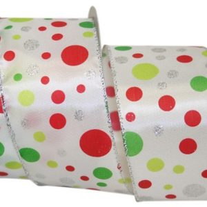 Holiday Dots Wired Edge Ribbon Yard