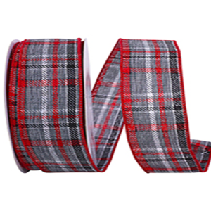 Lauren Grey Linen Twill Wired Edge Ribbon