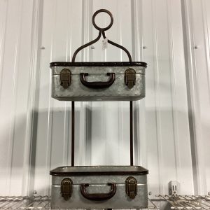 27” Metal Hanging Double Planter