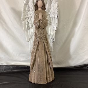 LED Beige Angel with Silver Wings