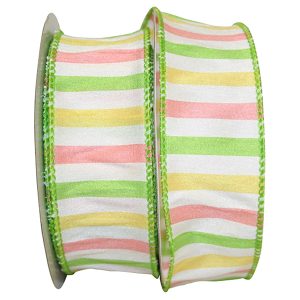 Cabana Multi Stripe Dupioni Wired Edge