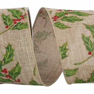 Glitter Holly Berry Exquisite Ribbon