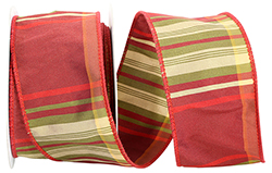 Plaid Woodlands Dupioni Wired Edge Ribbon
