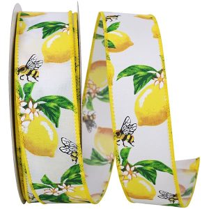 Lemons bees and flowers Wired Edge