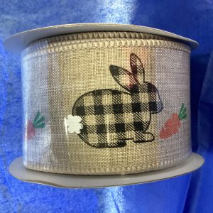 Bunny Gingham Linen Wired Edge Natural