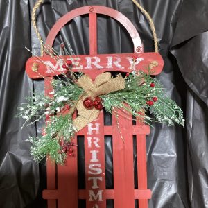 Merry Christmas Sled Door Hanging