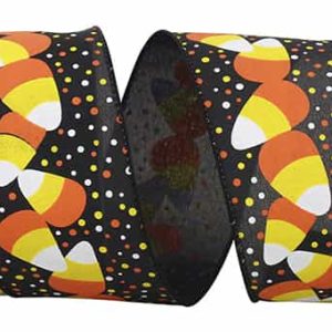 Candy Corn and Dots Ribbon