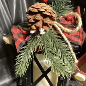 Set of 2 Lighted Metal Holiday Lantern