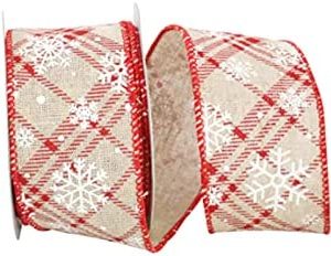 Snowflake Natural Lattice Plaid Ribbon
