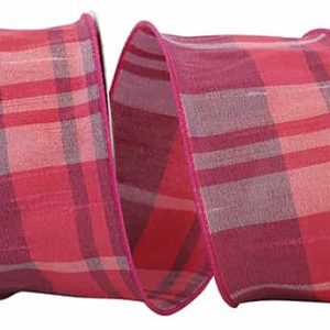 Sherbet Plaid Wired Edge Fuchsia