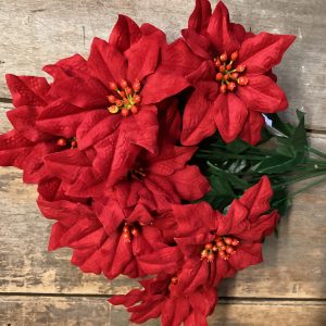 Poinsettia Water-Resistant Velvet Finish Bush