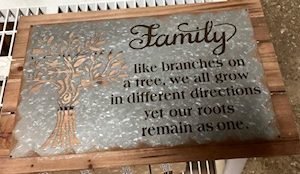 Wood and Metal Family Sign