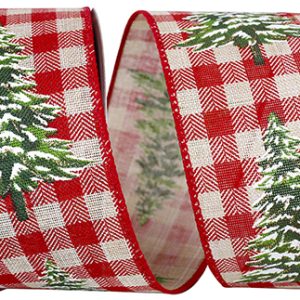 Christmas Tree Ribbon 10 yard natural/red
