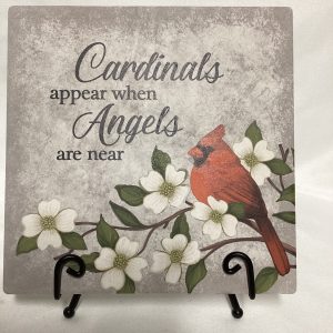 Cardinals Appear Easel Plaque