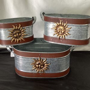 Set of 3 Metal Sun Containers