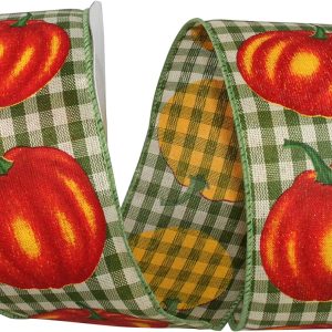 Pumpkin Gingham Ribbon Yard