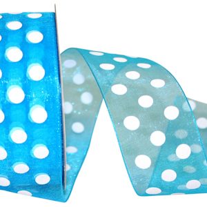 Chiffon Aspirin Dot Turquoise 1.5”