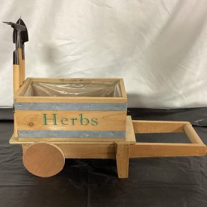 Herbs Wooden Wheelborrow Planter