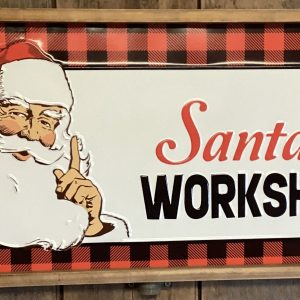 Wood and Metal Santa’s Workshop Wall Decor
