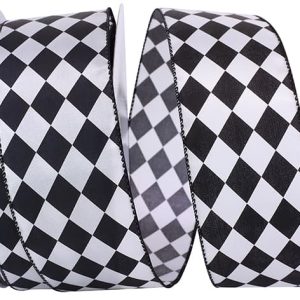 Diamond Black and White Wired Edge 2.5”