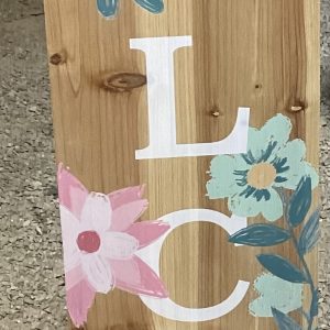 Welcome Sign with Floral Pattern with LED Lights