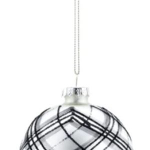 Black/White Plaid Ornament