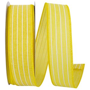 Pin Stripe Linen Sunshine Wired Edge