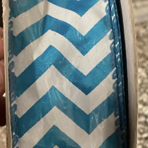 Chevron Classic Wired Edge Turquoise 1.5”