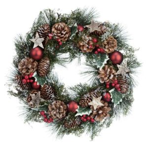 Pine Cone and Wood Star Wreath