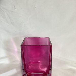 4” x 4” x 4.7” Square Glass Vase