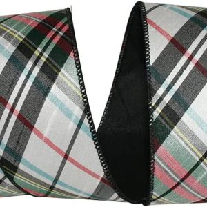 Plaid Arctic Diagonal Dupioni Ribbon
