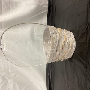 Wicker Basket with Handle White Wash